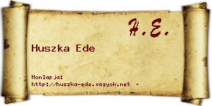 Huszka Ede névjegykártya